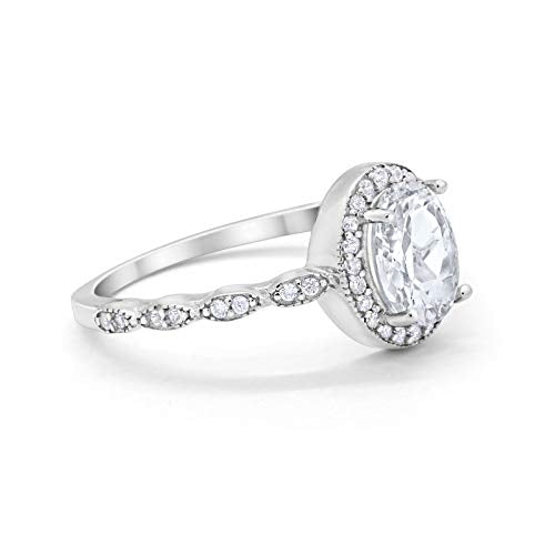 Oval Halo Bridal Simulated CZ Engagement Ring