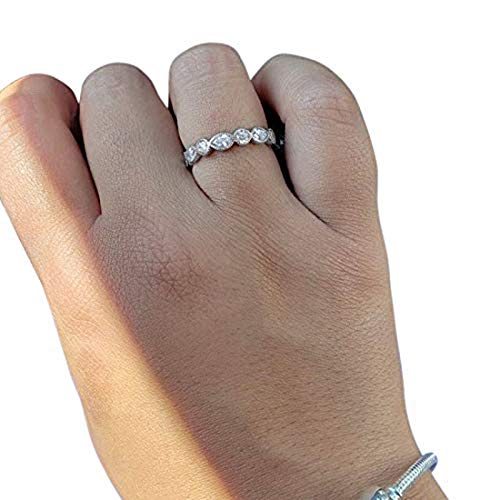 Eternity Style Ring Marquise Simulated Cubic Zirconia
