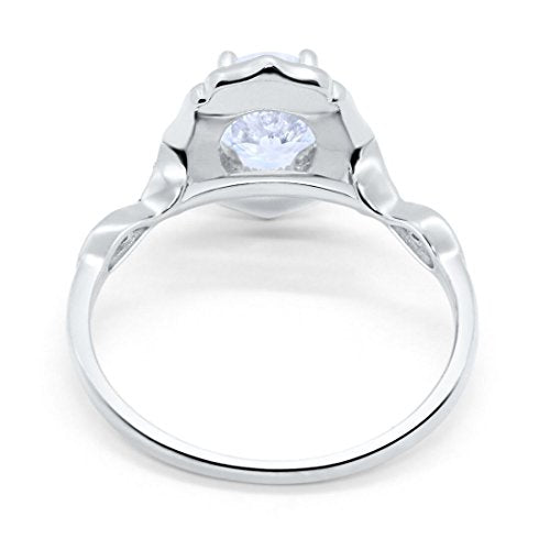 Antique Style Oval Engagement Ring Simulated Cubic Zirconia