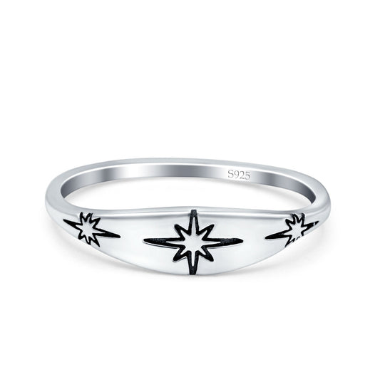 North Star Oxidized Band Thumb Ring (6mm)
