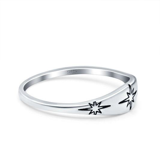 North Star Oxidized Band Thumb Ring (6mm)