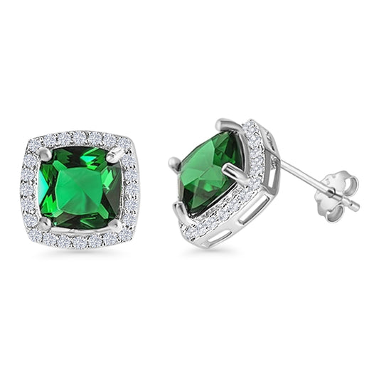 Cushion Cut Stud Earring