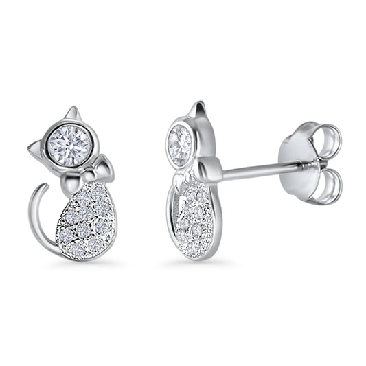 Cat Bow Stud Earrings
