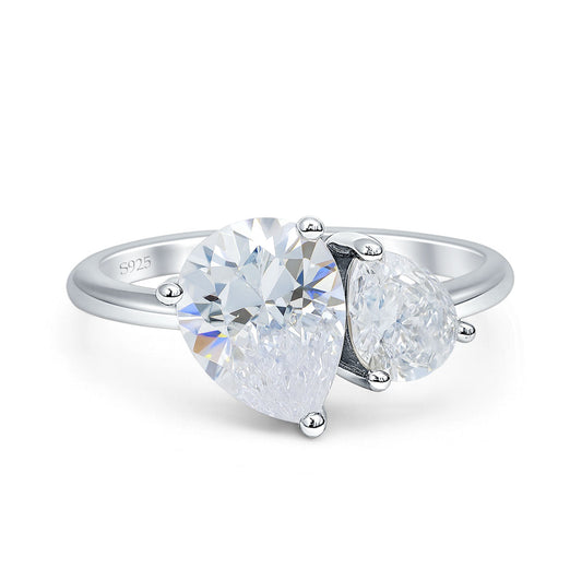 Two Stone Pear Ring