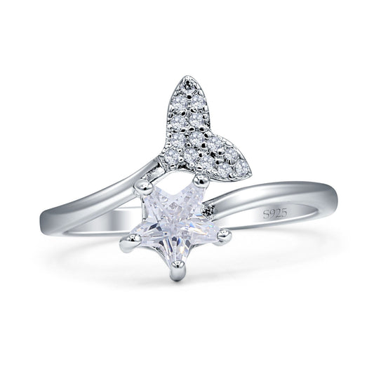 Whale Tail & Star Ring