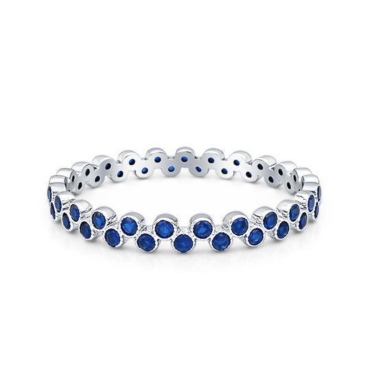 Round CZ Zig Zag Band