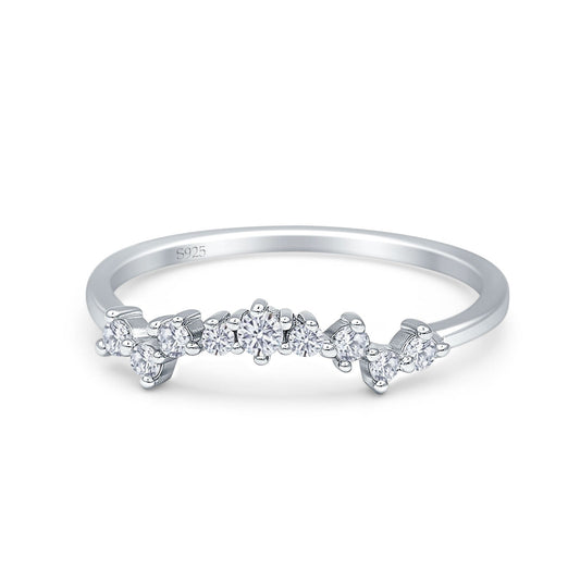 Round CZ Contour Band