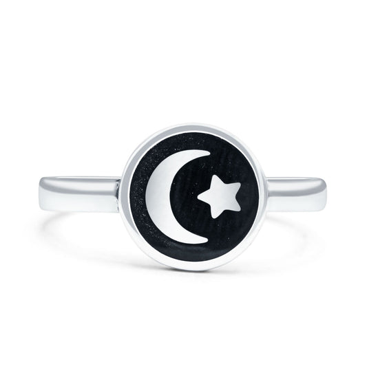Moon & Star Ring