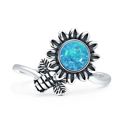 Flower & Bee Ring
