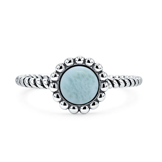 Beaded Halo Twisted Rope Ring