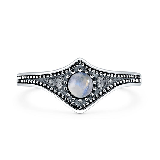 Beaded Halo Chevron Ring