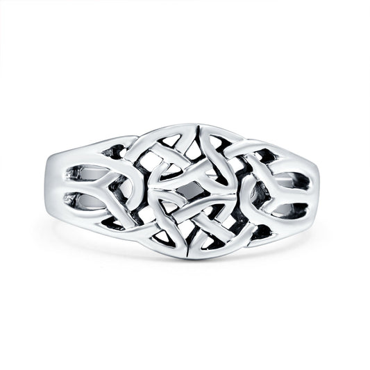 Celtic Oxidized Band Thumb Ring (10mm)