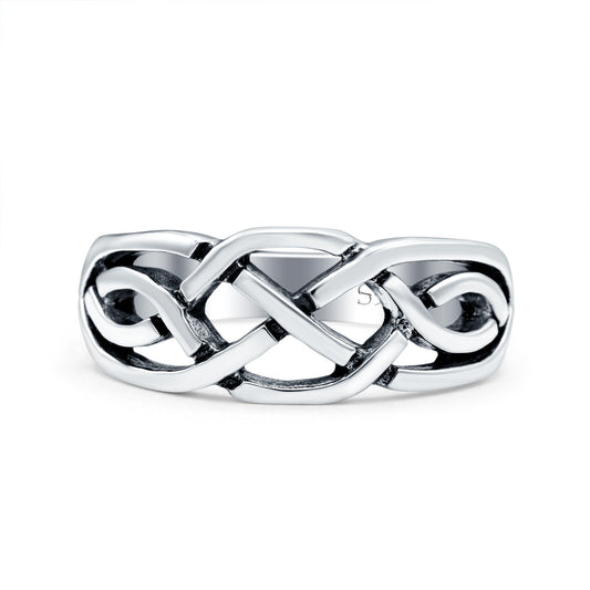 Celtic Ring Oxidized Band Thumb Ring (9mm)