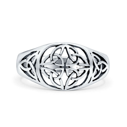 Celtic Oxidized Band Thumb Ring (10mm)