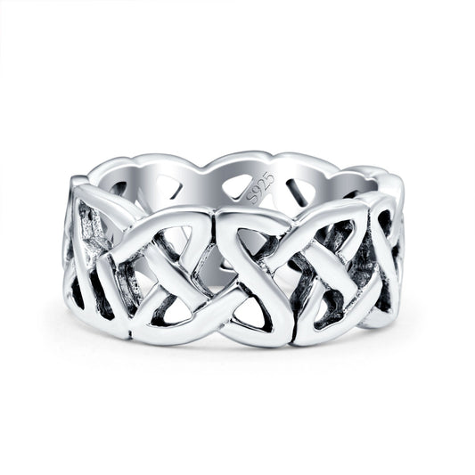 Celtic Oxidized Band Thumb Ring (7mm)
