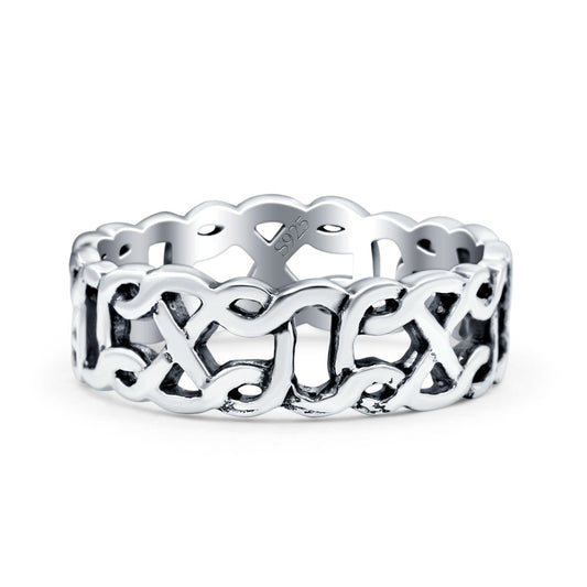 Celtic Oxidized Band Thumb Ring (6mm)