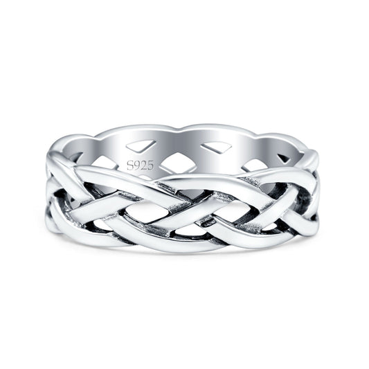 Celtic Oxidized Band Thumb Ring (6mm)