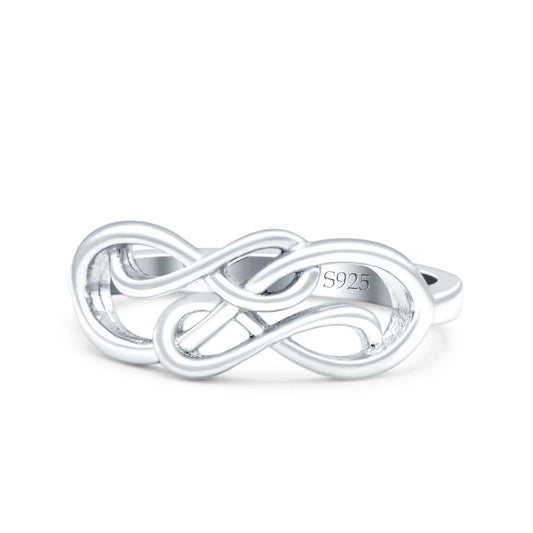 Double Infinity Oxidized Band Thumb Ring (7mm)