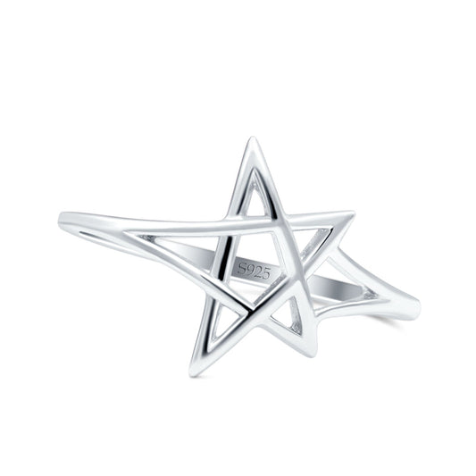 Star Oxidized Band Thumb Ring (11mm)