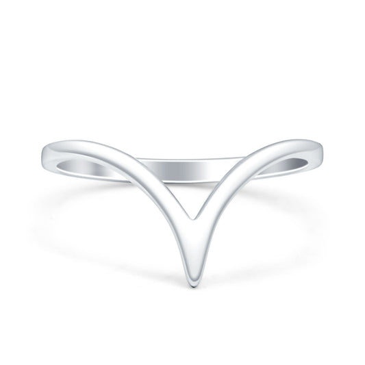V Midi Band Chevron Ring