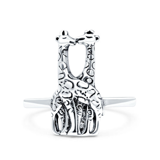 Giraffe Oxidized Band Thumb Ring (18mm)