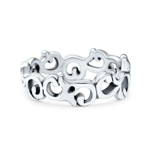 Vines Oxidized Band Thumb Ring (6mm)