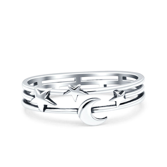 Moon And Star Ring