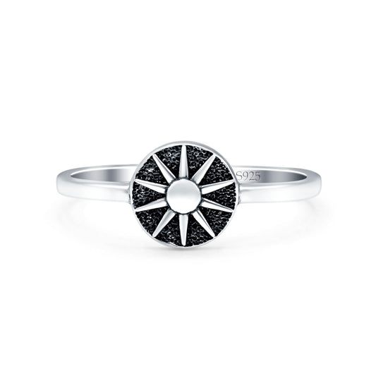 Sun Oxidized Band Thumb Ring (8mm)