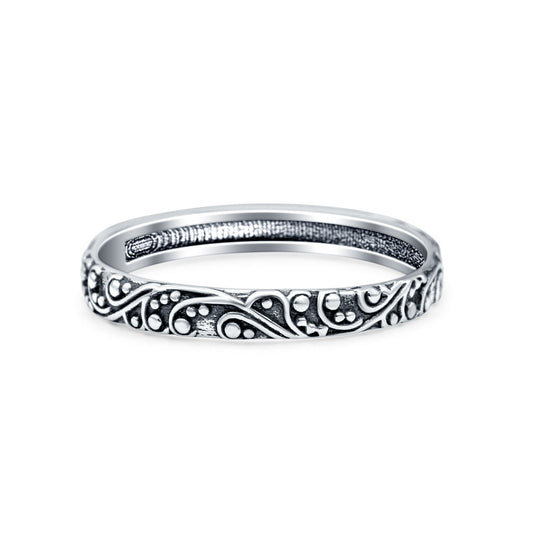 Filigree Bali Oxidized Band Thumb Ring (3mm)