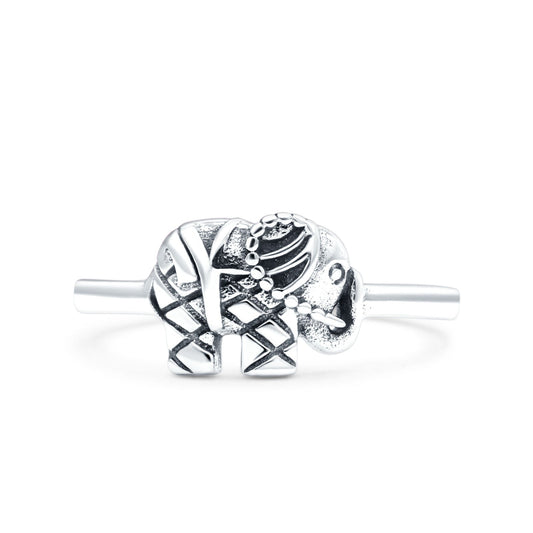 Elephant Oxidized Band Thumb Ring (8mm)