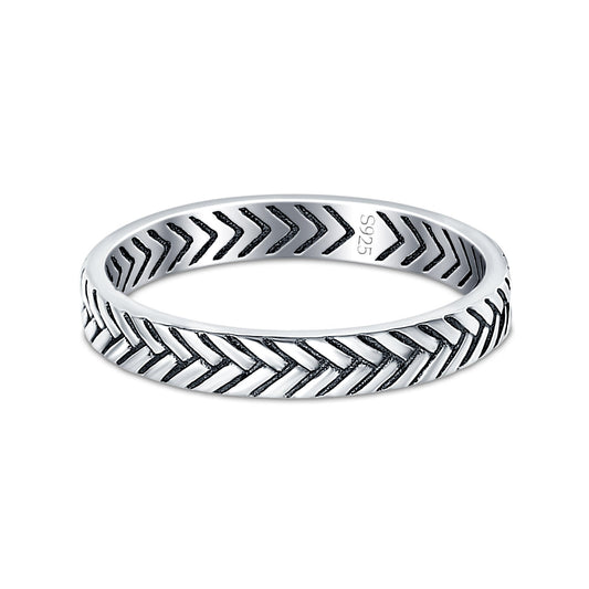 Braided Oxidized Band Thumb Ring (3mm)