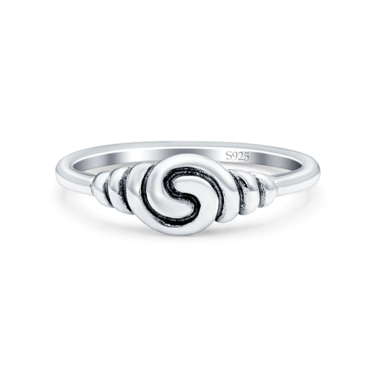 Spiral Oxidized Band Thumb Ring (6mm)