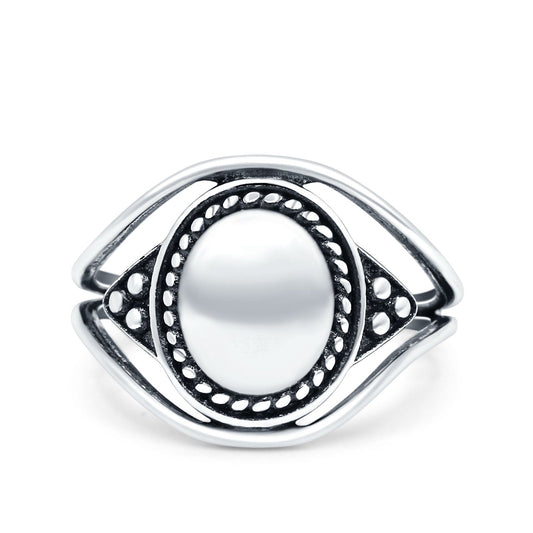 Silver Ring Oxidized Band Thumb Ring (14mm)