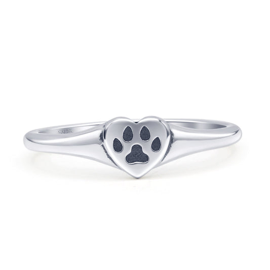 Paw Print Heart Ring