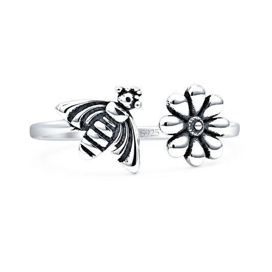 Bee Flower Open Ring