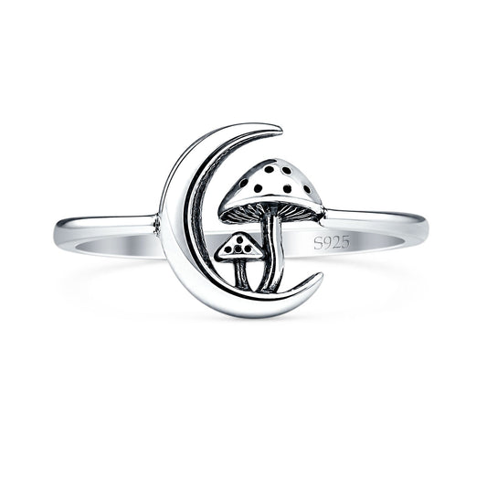 Crescent Moon Mushroom Ring