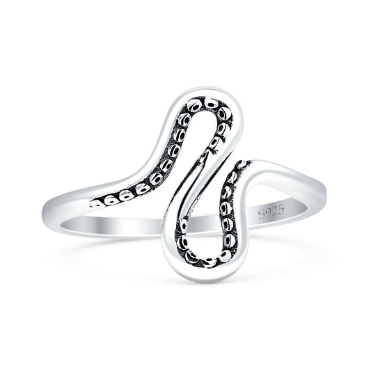 Oxidized Octopus Tentacles Ring