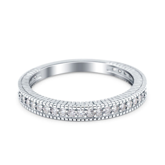 Half Eternity Band Bridal Stacking Simulated CZ Engagement Ring