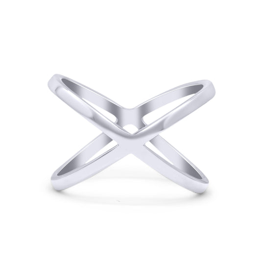 Criss Cross Ring Oxidized Band Thumb Ring (19mm)
