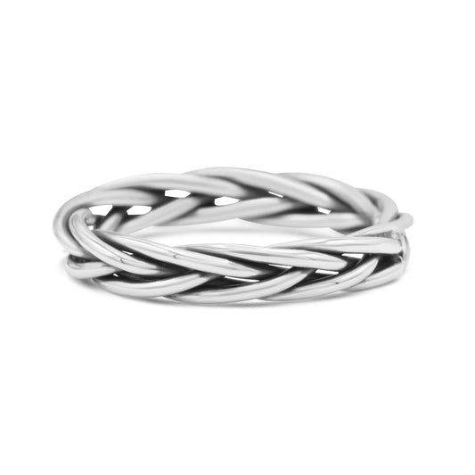 Celtic Weave Wire Rope Style Ring Oxidized Band Thumb Ring (3.5mm)