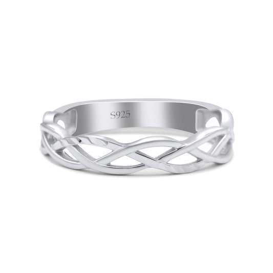 Celtic Band Braided Oxidized Thumb Ring 4mm(0.15)