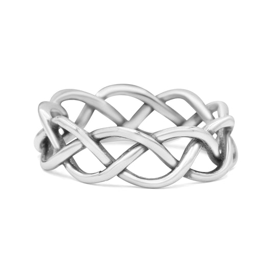 Celtic Knot Infinity Braided Style Oxidized Band Thumb Ring 5mm