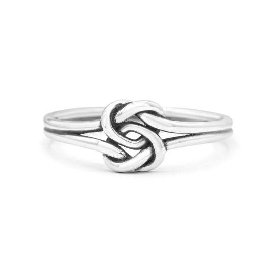 Intertwined Celtic Infinity Knot Heart Oxidized Band Thumb Ring 7mm