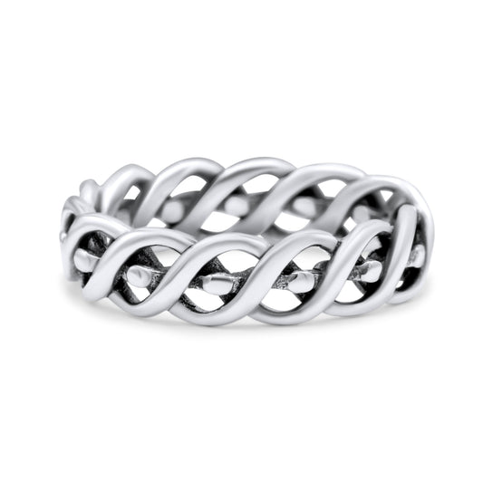 Infinity Twisted Rope Style Braided Oxidized Band Thumb Ring 5mm