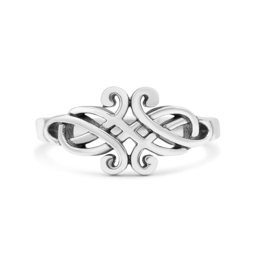 Celtic Knot Filigree Infinity Ring Oxidized Band Thumb Ring (9mm)
