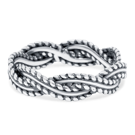 Oxidized Braided Band Ring (5mm)