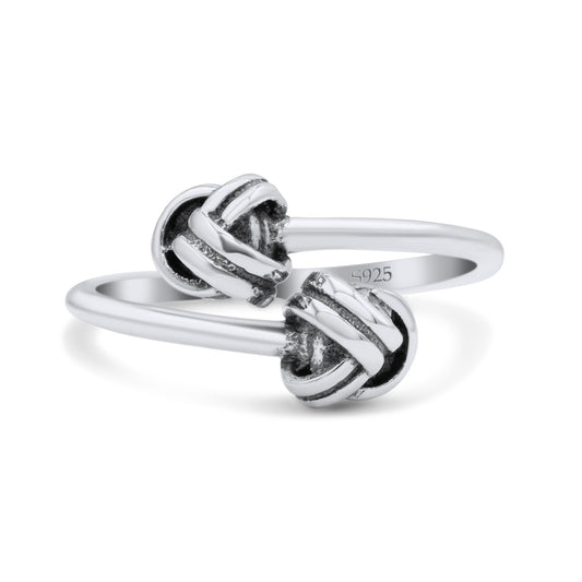 Bold Open Knot Stackable Oxidized Band Thumb Ring