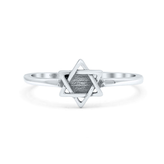 Light Plain Star of David Band Thumb Ring (8mm)