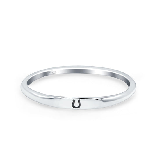 Lucky Horseshoe Oxidized Band Thumb Ring (2.2mm)