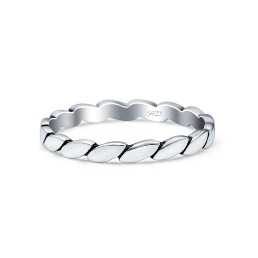 Rope Ring Oxidized Band Thumb Ring (2mm)